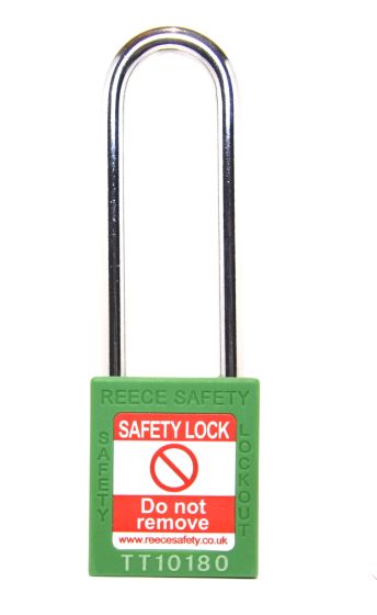  GREEN Steel Shackle safety padlock keyed differently long
