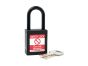  BLACK Plastic Shackle safety padlock keyed alike to KA30008