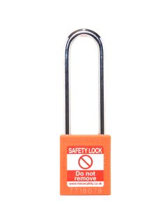 ORANGE Steel Shackle safety padlock keyed differently long