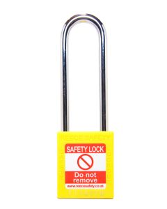 YELLOW Steel Shackle safety padlock keyed alike