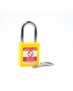 YELLOW Steel Shackle safety padlock keyed alike to KA30005