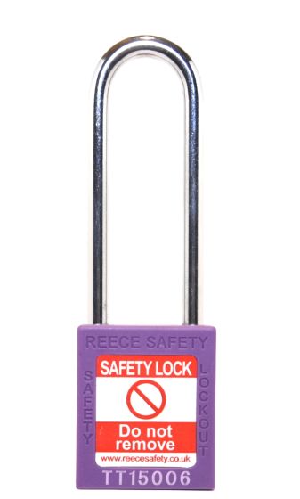 PURPLE Steel Shackle safety padlock keyed alike long