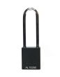 Aluminium bodied safety padlock with steel shackle-black-Keyed Alike