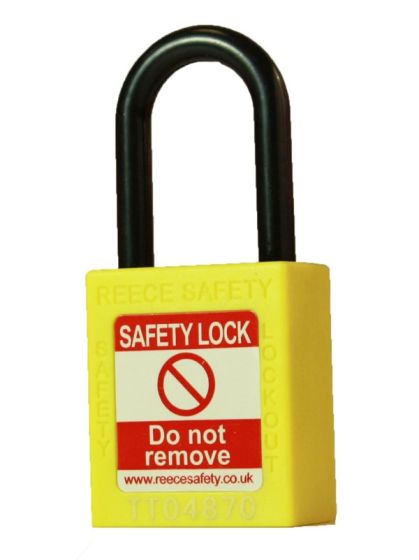  YELLOW Plastic Shackle safety padlock keyed alike to KA30005