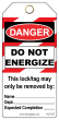 DO NOT ENERGIZE Contractor Tags (25/pk)
