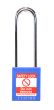 BLUE Steel Shackle safety padlock keyed differently long