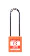 ORANGE Steel Shackle safety padlock keyed alike long