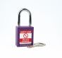 PURPLE Steel Shackle safety padlock keyed differently