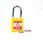 YELLOW Steel Shackle safety padlock keyed differently