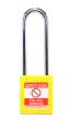 YELLOW Steel Shackle safety padlock keyed differently long