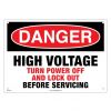 Lockout Sign - Danger High Voltage Turn power off before servicing