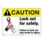 Lockout Sign - Caution Lockout Out for Safety