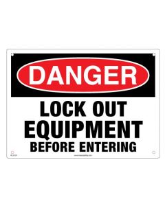 Lockout Sign - Danger Lock Out Equipment before Entering