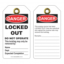 Danger - Locked out Tuff Tags (Pack of 10) | Reece Safety