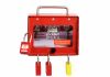 Steel Wall mounted or Portable Group Lockout Box - 8 hook. Colour Red. 